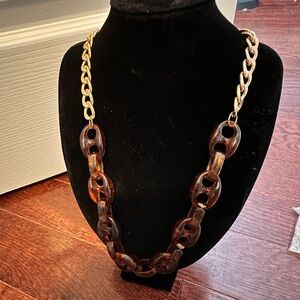 Elegant vintage Gold and Brown Chain Necklace